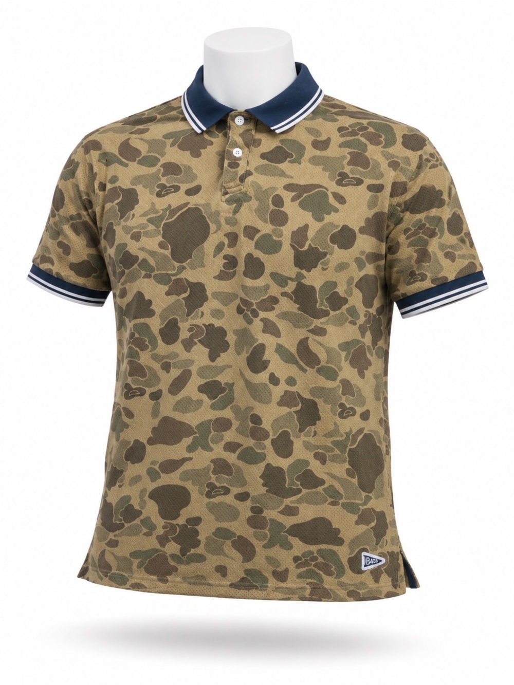 Camouflage Polo Shirt - Olive Green/Navy Trim